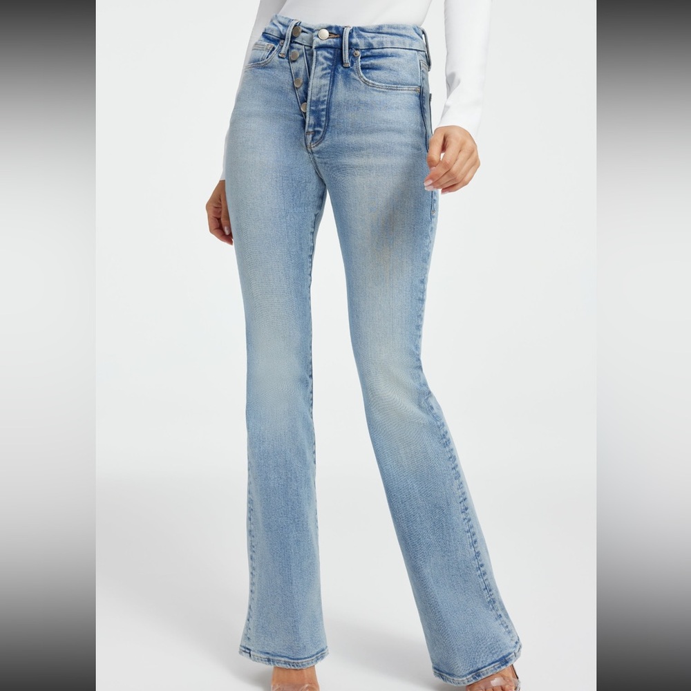 GOOD AMERICAN GOOD CLASSIC SLIM BOOTCUT SUPER COMPRESSION JEANS - Picture 10 of 13